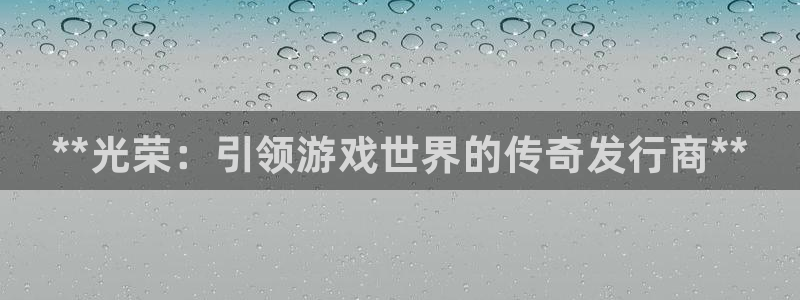 新城平台线路登录不上去了怎么回事：**光荣：引领游戏世界的传奇发行商**