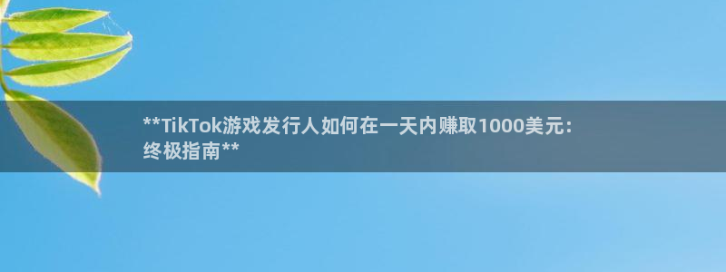 新城平台线路登录不上去怎么回事呢：**TikTok游戏发行人如何在一天内赚取1000美元：
终极指南**